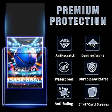 TRUGQ 400 Card Sleeves Top Loads for Cards,3"X4"Baseball Card Protectors,Toploaders Hard Plastic for Trading Game Sports Football Cards(200 Hard Protectors + 200 Soft Sleeves - Image 3