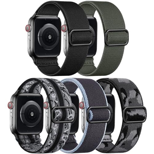 Adorve Stretchy Band Compatible with Apple Watch Bands 49mm 46mm 45mm 44mm 42mm 38mm 40mm 41mm Men Women, Soft Nylon Elastic Braided Strap for iWatch Ultra 3/2/1, Series 11/10/9/8/7/6/5/4/3/SE/SE2/SE3 - Image 1