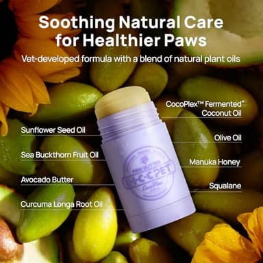 HICC PET Dog Paw Balm 0.21 oz for Dogs & Cats, Soothing Paw Balm Dogs Lick Safe, Moisturizing and Healing Dry Cracked Paws Cat Paw Balm, All-Natural Paw Wax for Dogs, Improves Rough Paws Relieves Odor - Image 3