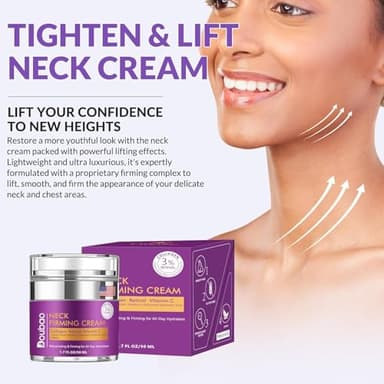 Advanced Neck Firming Cream – 3% Retinol & Hyaluronic Acid for Wrinkle Reduction, Lifting & Skin Tightening – Anti-Aging Moisturizer for Face, Neck & Décolleté – Deep Hydration, 1.7 FL OZ - Image 5