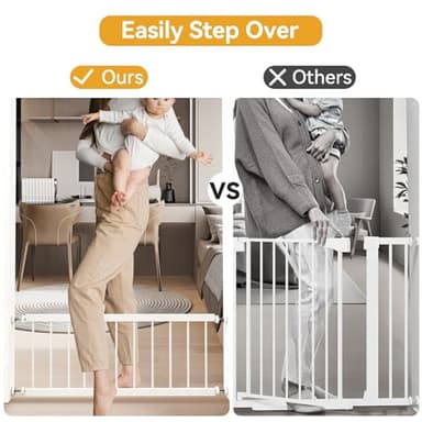 Dog Gate Indoor,18"-45" Adjustable Extra Wide Metal Short Dog Gate to Step Over, 18" Tall Small Pet Gate with 3 Extension Kits, Pressure Mounted for Doorways & Stairs - Image 3