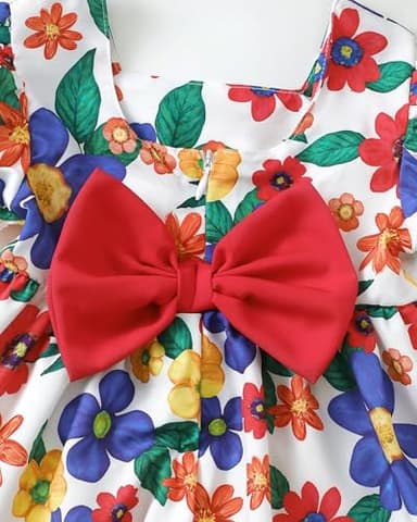 Baby Girl Clothes Summer Dress Infant Blue Floral Dressess Cute Short Sleeve Vintage Boho Beach Sundress 2 Pieces Outfit 3-6 Month Girl Clothes - Image 8