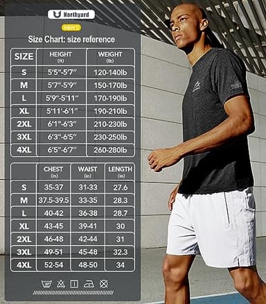 NORTHYARD Men's UPF 50+ Sun Protection Shirts Swim SPF UV Quick Dry Short Sleeve T-Shirts for Athletic Fishing Rash Guard Midnight Heather 2XL - Image 6