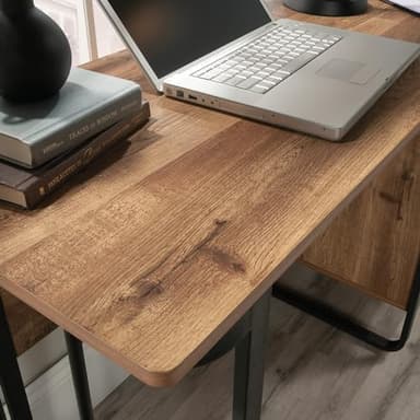 Sauder Station House Single Pedestal Desk, Etched Oak Finish - Image 5