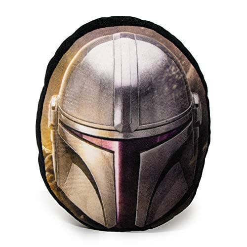 Buckle-Down Dog Toy, Mandalorian, Plush Squeaker Star Wars The Mandalorian Helmet, 8" x 8" (DTPT-SWBFJ) - Image 1