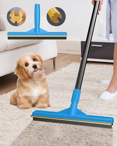 Carpet Rake for Pet Hair Removal,Adjustable Handle Carpet Rake Cat Dog Hair Remover,Reusable Carpet Scraper Dog Cat Deep Hair Cleaner Remover Tool for Rugs, Mats, Couch, Furniture (57'' Extra Large) - Image 1