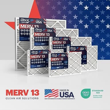 BNX TruFilter 20x20x1 MERV 13 (4-Pack) AC Furnace Air Filter - MADE IN USA - Electrostatic Pleated Air Conditioner HVAC AC Furnace Filters - Removes Pollen, Mold, Bacteria, Smoke - Image 9