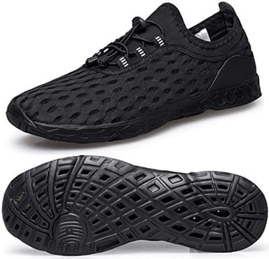 DOUSSPRT Women's Water Shoes Quick Drying Sports Aqua Shoes DarkBlack Size 7 - Image 1