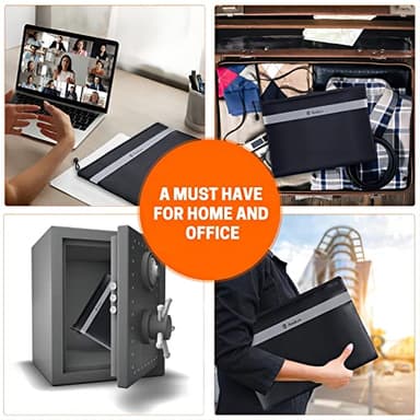 Andyer Fireproof Document Bag with Money Bag - 2 Pack 13.4" x 10" and 11" x 6" Waterproof Fireproof Money Bag for Cash, Small Fireproof Safe Pouch, Fire Proof Bag for Documents/Valuables with Zipper - Image 7