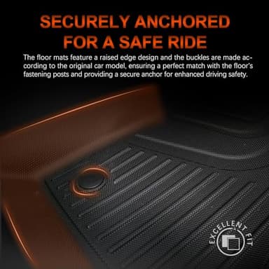 AOMSAZTO Floor Mats for BMW X1 2016-2022 & BMW X2 (F39) 2018-2023 2024 All Weather Floor Mats, 1st & 2nd Row Full Set Rubber Floor Liners, Anti Skid Car Mats, Black - Image 5