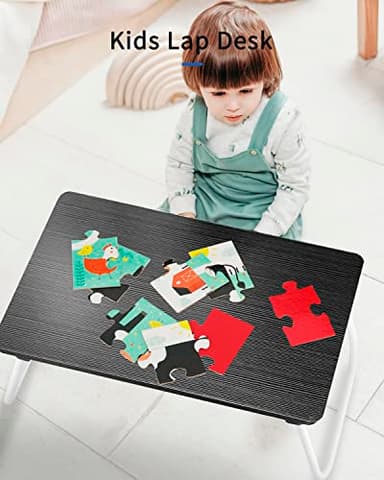 Ruxury Folding Lap Desk Laptop Stand Bed Desk Table Tray, Breakfast Serving Tray, Portable & Lightweight Mini Table for Sofa Couch Floor - - Black - Image 5