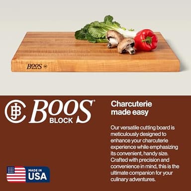 John Boos Platinum Commercial Series Rectangular Wooden Maple Cutting Board 24”x18” – 1.75” Thick, 21-lb Reversible Butcher Block with 1/4” Radius Edges, Edge-Grain & Finger Grips – Made in the USA - Image 4