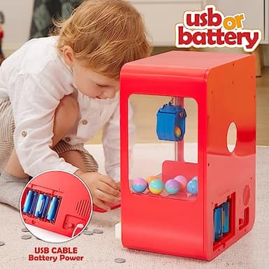 JOYIN Claw Machine Arcade Toy with LED Light & Adjustable Sound, Rechargable Dispenser Toys Mini Vending Machine for Kids - Perfect Christmas & Birthday Big Gifts for Kids, Ages 3+ - Image 8