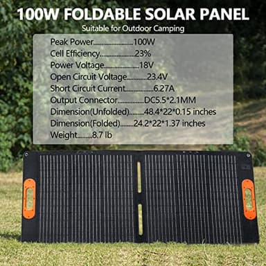 ALLWEI 300W Solar Generator with 100W Solar Panel Included, 280Wh Portable Power Station with AC Outlet USB Port, Solar Powered Battery Generator for Outdoor Camping, Home Backup, Power Outage - Image 6