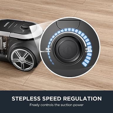 Eureka Bagless Canister Vacuum Cleaner, Lightweight Vac for Carpets and Hard Floors, Silver with Black, NEN180 - Image 4