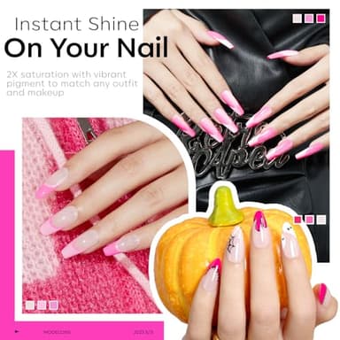 modelones Pink Gel Nail Polish Set 6 Colors, Hot Pink Tones Neon Pink White Gel Polish Magenta Light Soft to Dark 2025 All Seasons Halloween LED Nail Art for Nail Lovers Gift Salon DIY Starter Kit - Image 3