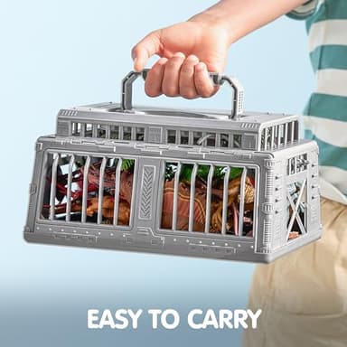 JOYIN Dinosaur Toys with Activity Play Mat & Storage Cage, 19 PCS Realistic Dinosaur Figures & Trees for Toddlers Kids Ages 3-5, Ideal for Boys and Girls Gift - Image 9