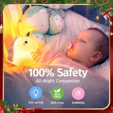 One Fire 【Unicorns Gifts for Girls】 Unicorn Night Light for Kids, 16 Colors & Remote Control Baby Night Light, Rechargeable Unicorn Lamp Girls Night Light, Cute Gifts for Kids Gifts Teen Girl Gifts - Image 5