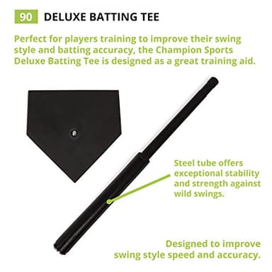 Champion Sports Deluxe Batting Tee - Mounted Adjustable Telescopic Batting Tee - 22"–36" - Image 3