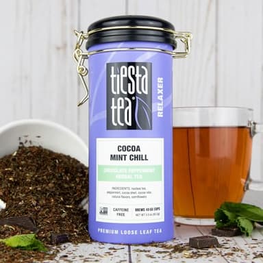 Tiesta Tea - Cocoa Mint Chill Loose Leaf Tea, Chocolate Peppermint Herbal Rooibos Blend, Non-Caffeinated, Brew Hot or Iced, Refillable Tin, Makes Up to 50 Cups, 3 Ounce - Image 2