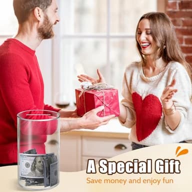 Hicocool Clear Piggy Bank, Acrylic Piggy Bank for Adults Must Break to Open, Unopenable Money Saving Box for Boys Girls Birthday Gift (10" H x 6" D) - Image 7