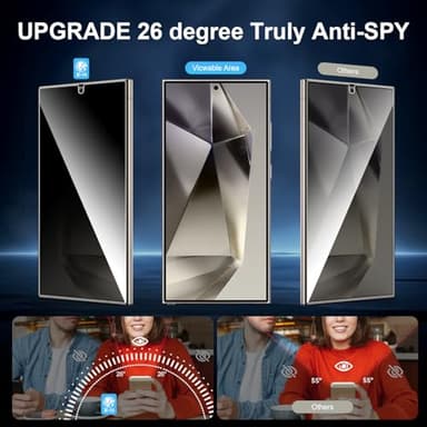 X-it for Samsung Galaxy S23 Ultra Screen Protector Privacy [Auto Alignment/Dust Removal],Bubble-Free,[100% Ultrasonic Fingerprint ID] Easy Installation Full Coverage Anti-Spy [Non-Glass] 2 Packs - Image 4