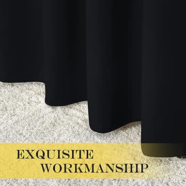 NICETOWN Black Out 132 inch Curtain for Patio Door, Grommet Thermal Insulated Room Divider Extra Wide Window Treatment Sound Reducing for Bedroom, Black, 1 Panel, W100 x L132 - Image 7