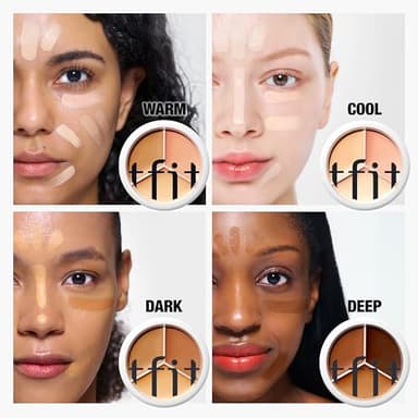 TFIT Multi-Use Pot Concealer - Triple Palette | High-Pigmented, Full Coverage & Crease-Proof | Korean Concealer for Dark Circles, Redness & Blemishes (01 Neutral, 0.52 Oz) - Image 6