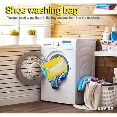 mcdhhemoShoe Washing Machine Bag, Sneaker Laundry Shoe Bag for Washer and Dryer, Durable Mesh Laundry Bags for Delicates Shoes Washing Bag with Side Zip, Reusable Shoe Bag for Gym Shoes(Yellow） (1) - Image 9