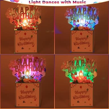 Large Pop Up Birthday Cards with Blowable Lights and Music,1-100 Ages Funny Happy Birthday Cards 3D Greeting Cards Special Birthday Gifts for Kids Teens Women Men Son Daughter - Image 4