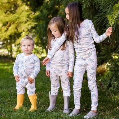 Burt's Bees Baby Baby Boy's Pajamas, Tee and Pant 2-Piece Pj Set, 100% Organic Cotton Soft Sleepwear, Happy Earth Hands, 4 Toddler - Image 3