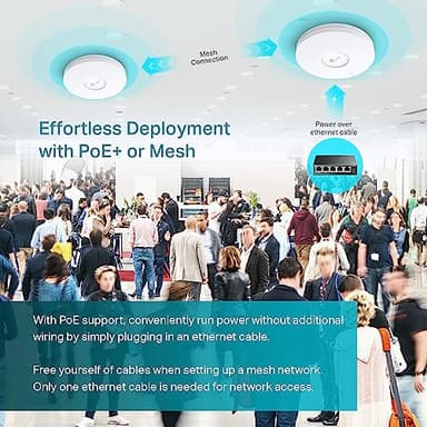 TP-Link EAP670 V2 Omada WiFi 6 Ultra- Slim AX5400 Wireless 2.5G Ceiling Mount Access Point Support Mesh, OFDMA, Seamless Roaming, HE160 & MU-MIMO SDN Integrated Cloud Access & Omada App PoE+ - Image 7