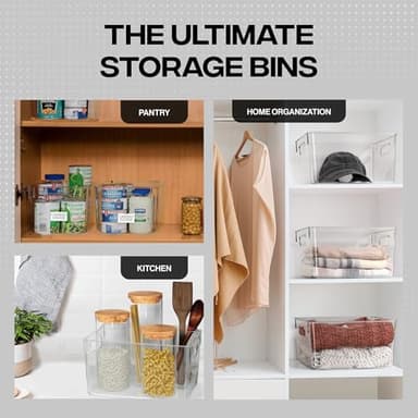 ClearSpace Clear Plastic Storage Bins – Pantry Organizers & Storage Containers, Cabinet Organizer - Home Organization Must Haves for Kitchen, Laundry Room, Office, Closet, Garage & Freezer - Image 3