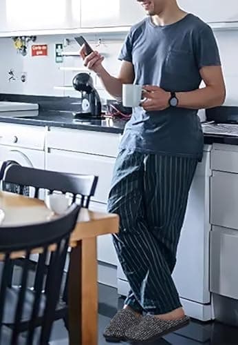 ONCAI Mens Black Knit Stripes Cozy Memory Foam scuff Slippers Slip On Warm House Shoes Indoor/Outdoor With Best Arch Surpport Size 11 - Image 6