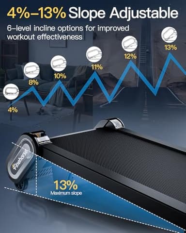 FINEHORSE Walking Pad Treadmill with Auto Incline, 6 in 1 Under Desk Treadmill, 6-Level Incline Treadmills, 2.5HP Portable Treadmills for Home with 330LBS Capacity, LED Display, Remote Control - Image 2