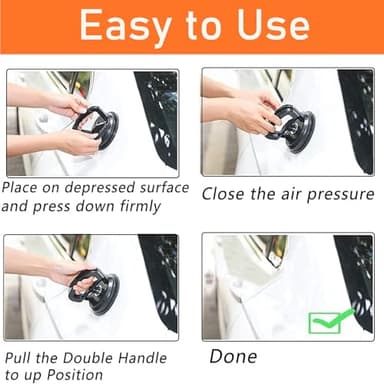 Auronp Dent Puller,Car Dent Puller,3 Pack Handle Lifter,Powerful Car Dent Remover,Suction Cup Dent Puller and Paintless Dent Repair Kit for Car Body Dent 5.4in - Image 7