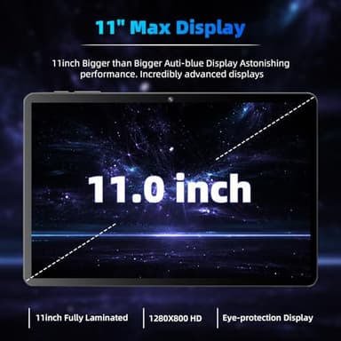 2025 Upgraded Android 14 Tablet, 11inch Tablet PC,Support Face Unlock, Octa-core CPU,12GB+128GB+1TB Expand, 8000mAh Big Battery, 18W Fast Charging, WiFi6, BT5.0,Touchscreen Display Tableta with Case - Image 7