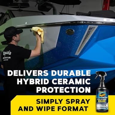 Meguiar’s Marine & RV Hybrid Ceramic All Surface Sealant - Premium Fiberglass and Gel Coat Sealant that Boosts Gloss, Beading & Protection from UV Damage - Easy to Apply and Wipe Off – 32 Oz Spray - Image 2