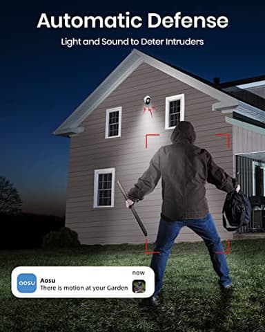 AOSU Security Cameras Wireless Outdoor Home System, True 2K HD Night Vision, No Subscription, 240-Day Battery Life, 166° Wide View, Spotlight & Siren Alarm, Motion Alert, Support 2.4G & 5G WiFi Router - Image 7