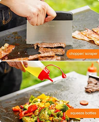HOMENOTE Griddle Accessories Kit, Exclusive Griddle Tools Spatulas Set for Blackstone - 8 Pcs Commercial Grade Flat Top Grill Accessories - Great for Outdoor BBQ, Teppanyaki and Camping, Black - Image 4
