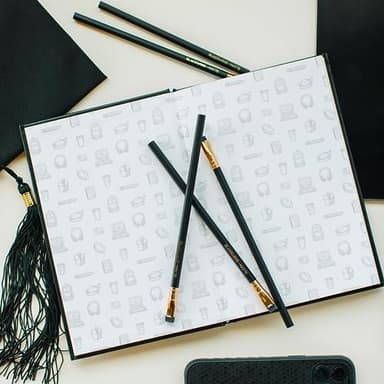 Promptly Journals, My College Journal: From First Day to Graduation (Onyx, Black, Leatherette) | College Journal with Prompts | Journal for College Students - Image 6