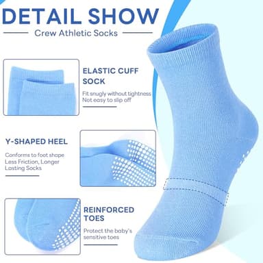 Tphon Toddler Socks, Baby Non Slip Socks for Boys Girls 12 Pairs Kids Infants Children Sock 1-3 Years - Image 2