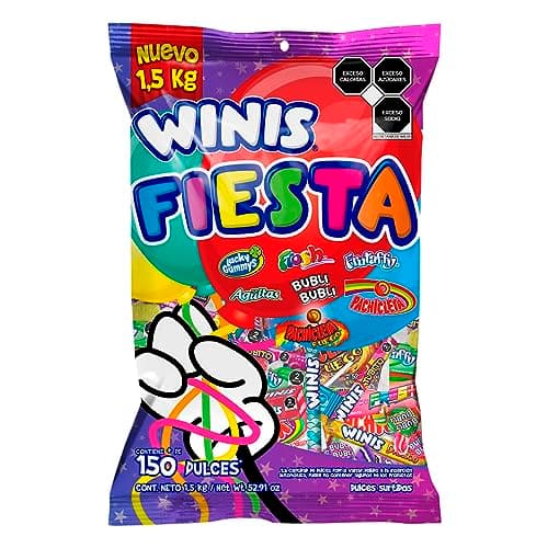 Winis Bulk Taffy Candy Mix - 3.3 lbs 150 Individually Wrapped Party Candies - A Variety of Spicy Gummies and Taffy - 150 Count | Easter Candy Variety Bag - Image 1