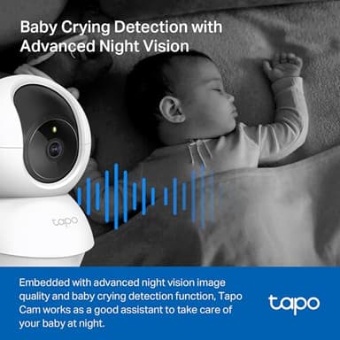 TP-Link Tapo 2K Pan/Tilt Security Camera for Baby Monitor, Dog Camera w/Motion Detection, 2-Way Audio, Siren, Night Vision, Cloud & SD Card Storage, Works with Alexa & Google Home, 2-Pack (C210P2) - Image 6