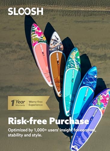 SLOOSH Inflatable Stand Up Paddle Board, 10'6" Inflatable Paddle Boards with Premium Accessories, Non-Slip EVA Deck, Ultra-Light Carry Bag, Meander SUP for Youth & Adults, Tropical Emerald - Image 9