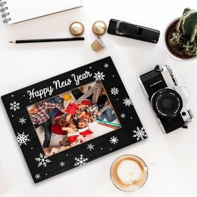 BCUANGD New Year Picture Frames - Family Christams Photo Frame, Happy New Year Decorations, Christmas Birthday New Year Gifts for Women Men Friends Coworker 5x7 Picture Frame - Image 5