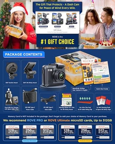 ROVE R2-4K Dash Cam Built-in WiFi 6 GPS Car Dashboard Camera Recorder with UHD 2160P, 2.4" IPS Screen, 150° Wide Angle, WDR, Night Vision - Image 6