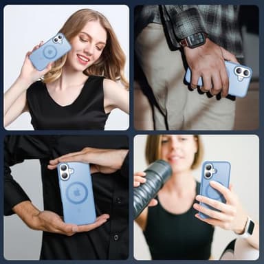 Temdan for iPhone 16 Case [Compatible with MagSafe] [Military-Grade Drop Protection] [Anti-Fingerprint] [Anti-Scratch] Slim Silky-Soft Touch Translucent Matte Case 6.1 inch, Sierra Blue - Image 8
