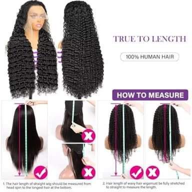 Tagota 32 Inch Deep Wave Lace Front Wigs Human Hair 13x6 HD Lace Front Wigs Human Hair Pre Plucked Brazilian Curly Wig Human Hair 200 Density Glueless Frontal Wigs with Baby Hair For Women - Image 8