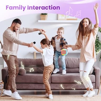Mini Karaoke Machine for Kids Adults, Portable Bluetooth Speaker with 2 Wireless Karaoke Microphones,2025 TOP Birthday Gifts Toys for Girls 3, 4, 5, 6, 7, 8+Years Old Toddler Karaoke Player - Image 9